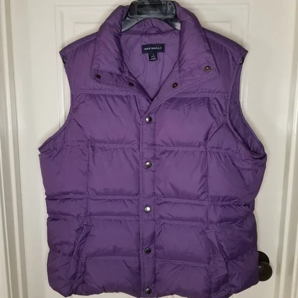 Lands’ End Women’s Goose Down Puffer Vest Purple Sz LARGE 14-16 - Picture 3 of 13